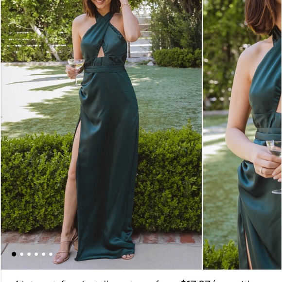 show me your mumu halter maxi dress emerald xs - Picture 4 of 11